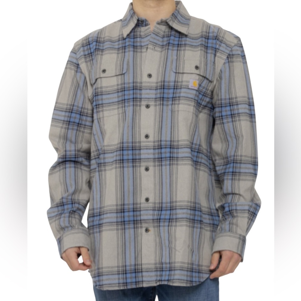 Carhartt Men’s Loose Fit Heavyweight Flannel Long-Sleeve Plaid Shirt - Picture 2 of 16